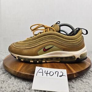 Nike Mens 9.5 Air Max 97 OG QS Metallic Gold Athletic Casual Sneaker 884421-700